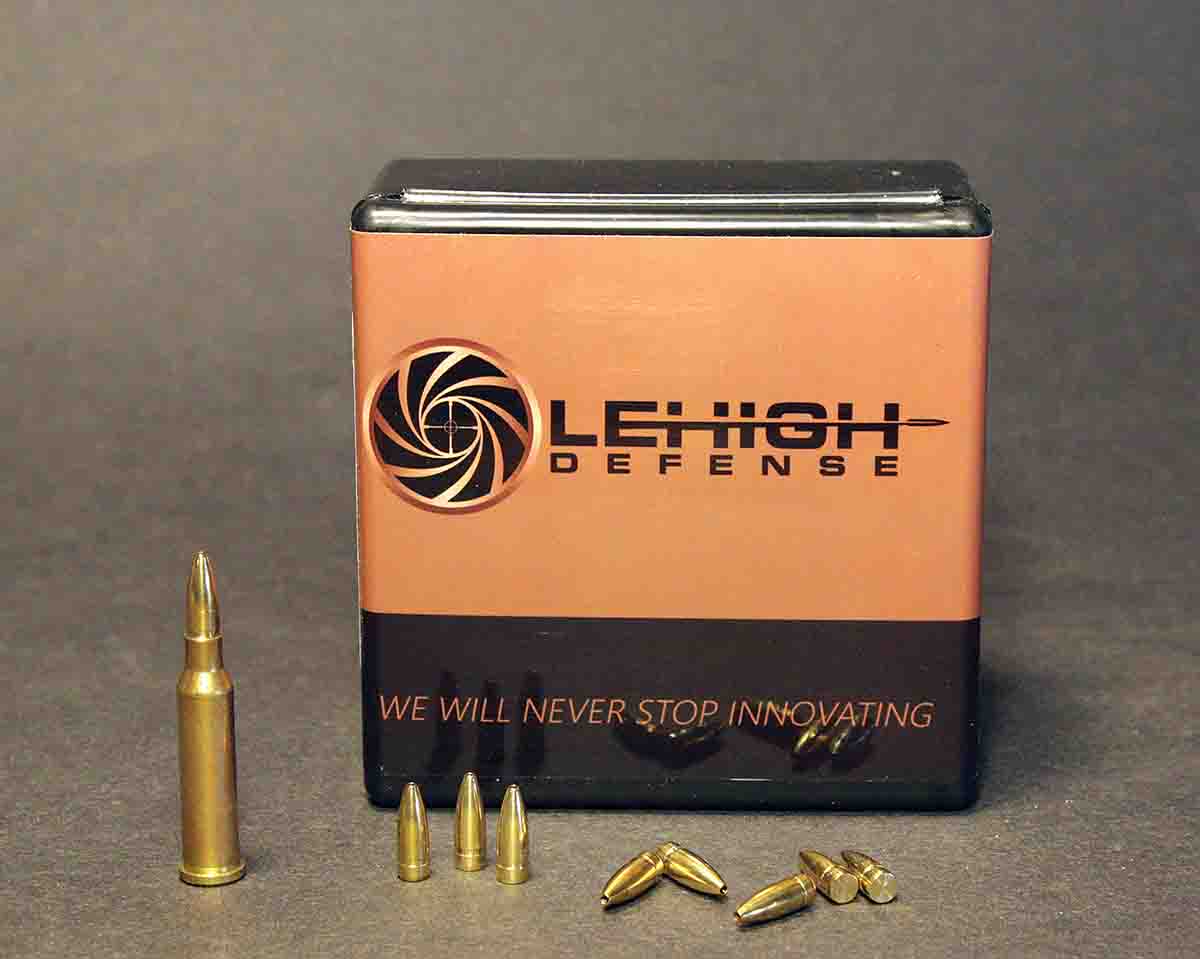 The least expensive nontoxic .17-caliber component bullet John could locate was the Lehigh 18-grain Controlled Chaos monolithic hollowpoint. It expands on ground squirrels but should work very well on larger varmints, including coyotes.